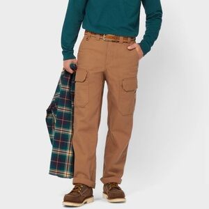 Duluth Brown Fire Hose Relaxed Fit Cargo Work Pant 100% Cotton 37X34